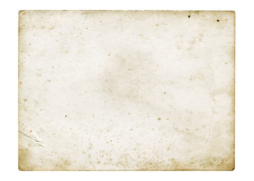 Retro vignette photo paper texture isolated. Aged and yellowed postcard with worn texture and subtle stains.