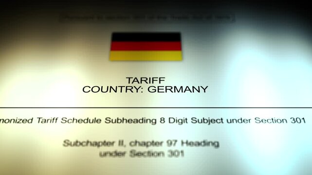 Cinematic Germany - United States Tariff Document