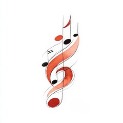 Abstract Musical Notes Flow, Classical Opera Concept