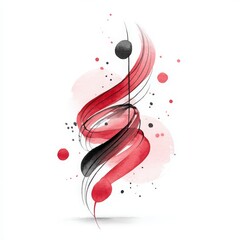 Expressive Music Flow in Red, Opera Illustration