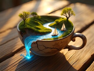 Sweet Escape Route: Hidden Worlds Flowing From an Everyday Cup