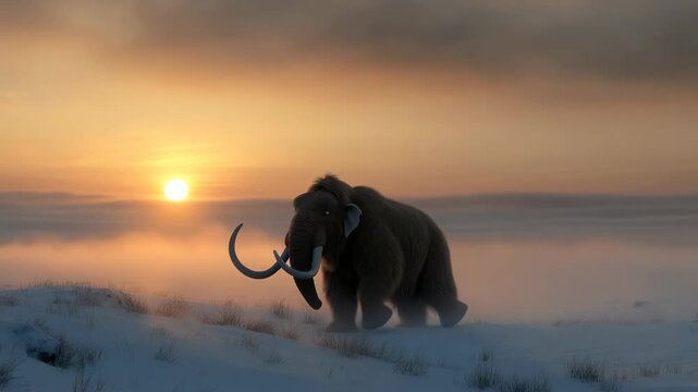 Living mammoth: mighty being, ancient power, massive body, primal movement, prehistoric elegance, energetic stride, majestic walk, wild spirit, timeless force, colossal strength.