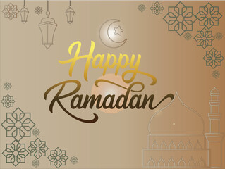 Happy Ramzan elegant calligraphy typography text design isolated on  decorative background