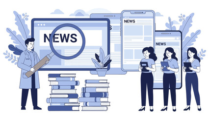 HR manager with employee at interview and business flow chart. Employee assessment software, HR company system, employee check programme concept, flat vector modern illustration 
