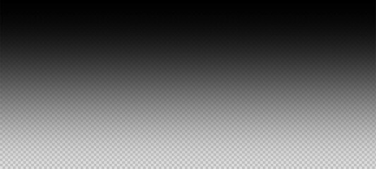 Transparent gradient banner. Abstract black fade color. Background with white and dark transparent transition. Rectangular blur fading effect. Vector graphic element