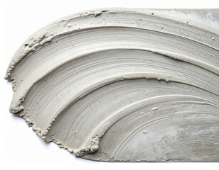 Gray Cement Texture with Swirls and Grooves on White Background