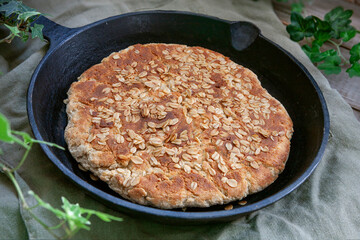 Homemade Bannock - traditional Scottish, Irish holiday oatmeal flatbread