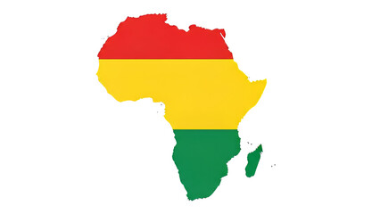 Obraz premium Map of Africa with Ghanaian flag colors superimposed over it, symbolizing African unity and cultural heritage from a bird's eye view