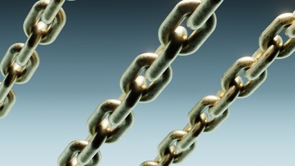 Obraz premium Close-up of Metal Chains Chain Links Industrial Strength. Concept featuring metal chains, chain links, industrial, close-up, strength.