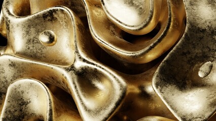 Abstract Golden Metallic Shapes Texture Luxury Modern. Concept featuring abstract, gold, metallic,...