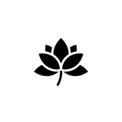 Black lotus flower silhouette with symmetrical petals 