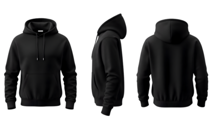 Black hoodie mockup design for fashion brand or apparel product showcase