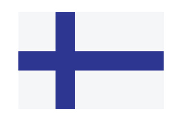 Naklejka premium finland national flag vector illustration, nordic cross blue and white, minimalist flat design isolated on white background