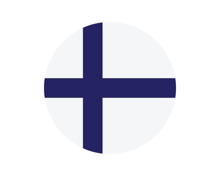 finland national flag circular icon vector illustration isolated on white background for travel, politics, geography and design