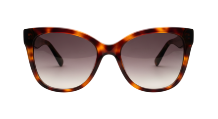 Tortoiseshell cat eye sunglasses isolated on transparent background for women style