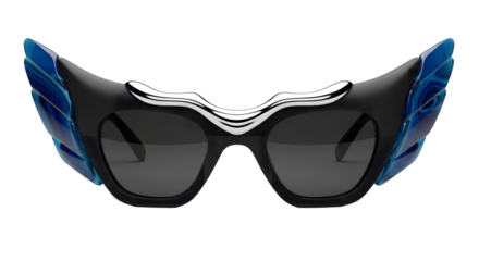Futuristic sunglasses isolated on transparent background for sun protection