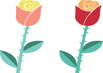 Colorful Rose Flower.