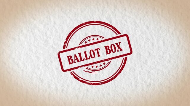 BALLOT BOX stamp style word
