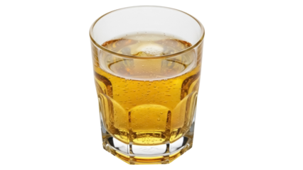 Glass of golden beer isolated PNG on transparent background, refreshing alcoholic beverage for pubs and restaurants
