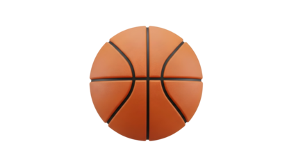 Orange basketball with black lines isolated on transparent background high resolution PNG cutout