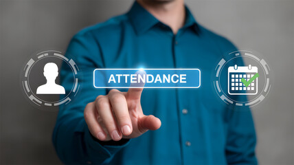 Digital Employee Attendance Tracking Management System Interface Concept for Modern Office Workplace