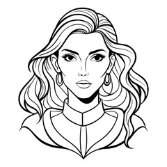 Hand drawn line art facial fashion vector art illustration