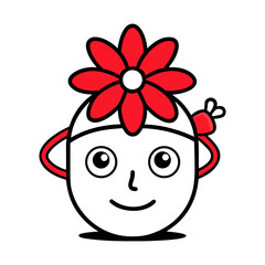 Hand drawn line art facial fashion vector art illustration