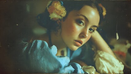 Portrait of a woman from the 1930s in retro photos