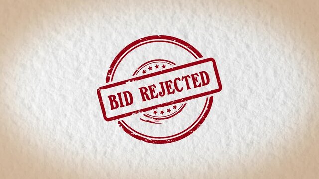 BID REJECTED stamp style word