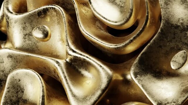 Close-up of an abstract golden texture featuring smooth, flowing curves Shiny Metallic Modern. Concept featuring abstract, gold, texture, smooth, curves.