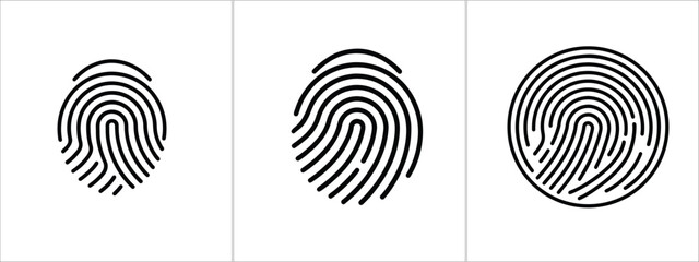 Fingerprint Scan Identity Authentication Icons