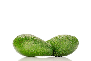 Ripe avocado , isolated on white background, close-up.
