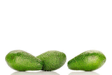 Ripe avocado , isolated on white background, close-up.