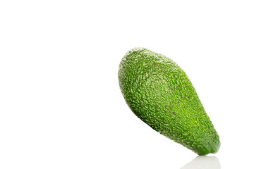 Ripe avocado , isolated on white background, close-up.
