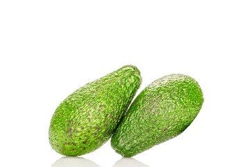 Ripe avocado , isolated on white background, close-up.