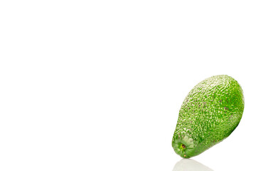 Ripe avocado , isolated on white background, close-up.