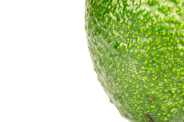Ripe avocado , isolated on white background, close-up.