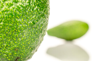 Ripe avocado , isolated on white background, close-up.