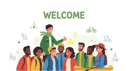 Group Of Multiracial Friends On An Outdoors Adventure Trips Are Welcome