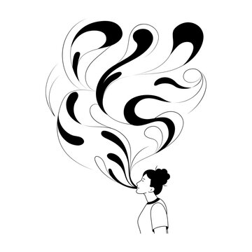 A hand drawn style illustration showing nostril breathing