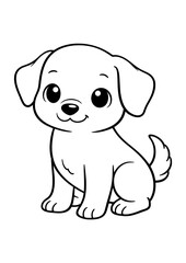 Fototapeta premium Farm Puppy Coloring Page for Children