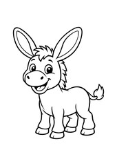 Obraz premium Donkey Farm Animal Coloring Page