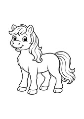 Obraz premium Cute Pony Coloring Page for Kids