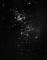 Obraz premium Starry Night Sky with Dense Clusters and Glowing Celestial Bodies