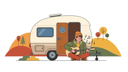 Leisurely Melody Campervan Serenity And Harmonic Retreat In Nature's Embrace