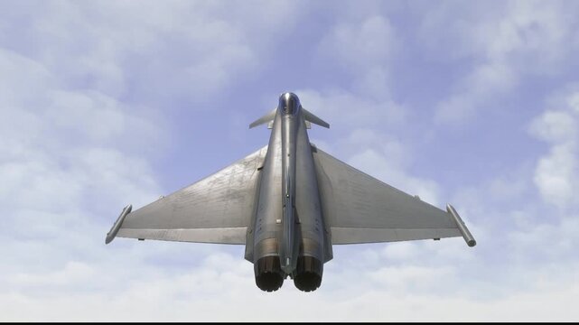 Powerful modern military china fighter jet flying high in a cloudy sky, showcasing advanced aerospace engineering and dynamic flight
