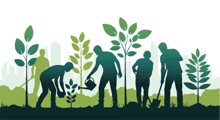 vector illustration of a silhouette of people