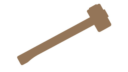 Vector illustration of a sturdy wooden mallet or sledgehammer tool silhouette, on transparent background