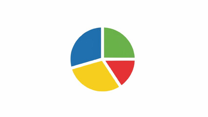 Fototapeta premium A colorful pie chart icon representing data visualization and statistics for business reports.