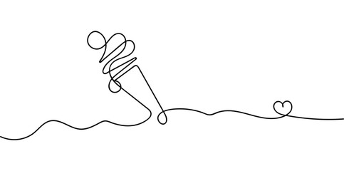 Ice cream line art design. Ice cream one co background.